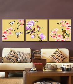 植物花卉无框三联画