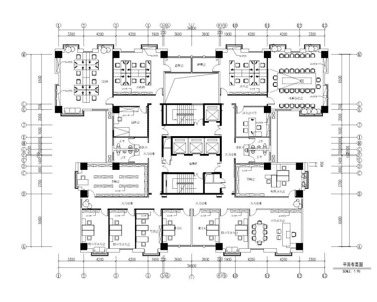 [江苏]连云港市通榆北延送水工程管理处室内装修施工图+装修工程预算表