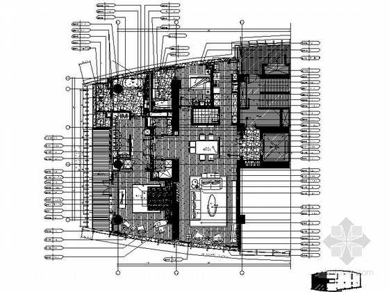 [上海]简约欧式小户型样板间装修CAD施工图（含效果图）
