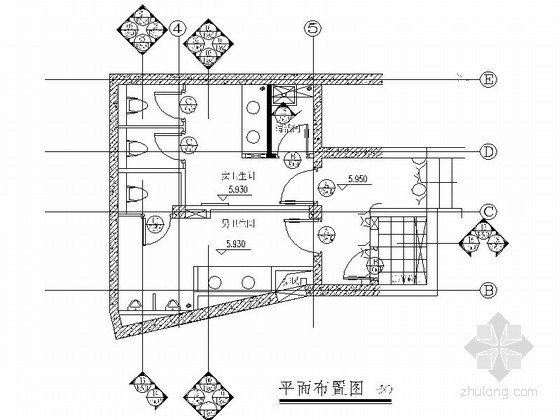 五星级酒店水泵房卫生间装修施工图
