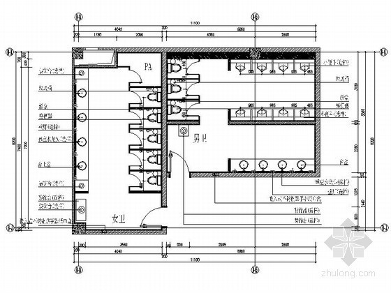 公共卫生间装修装饰施工图