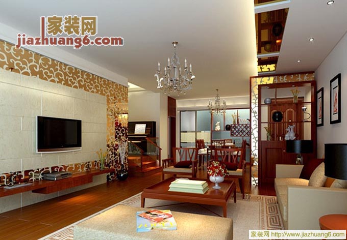 中式客厅装修效果图客厅背景墙_浅色中式客厅装修效果图_中式客厅装修效果图欣赏