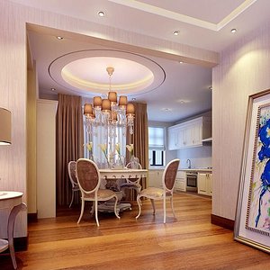 唐山水电首郡122平米简欧装修效果图