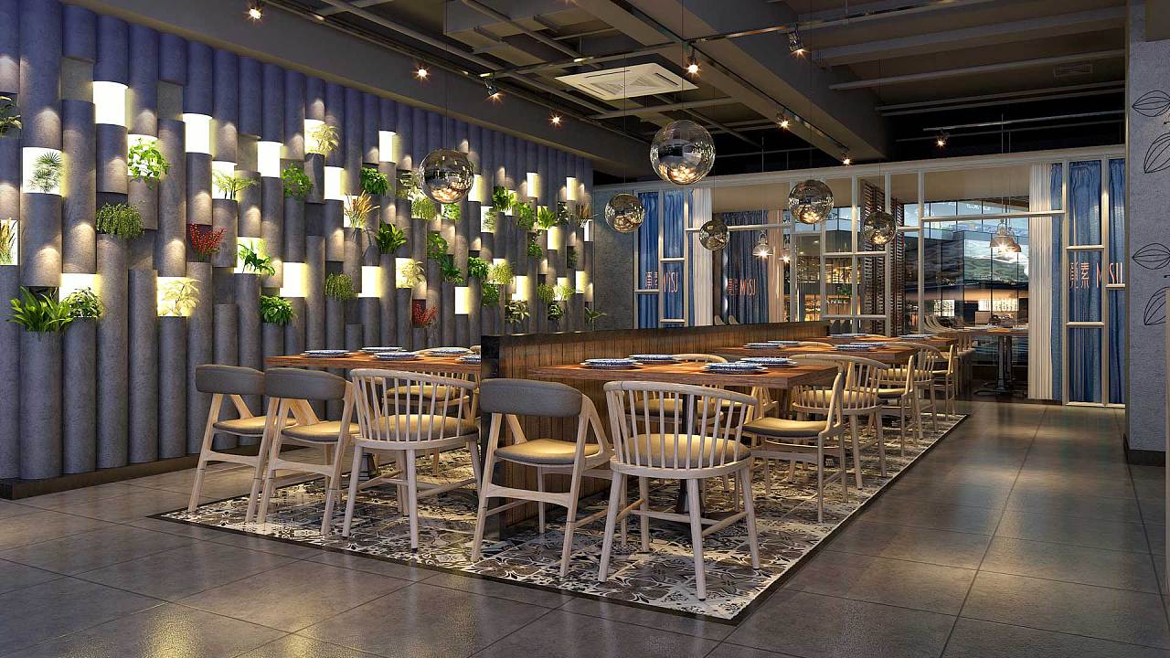 自助餐厅装修中自助餐台的设计原理_装修自助设计_自助烧烤店装修效果图