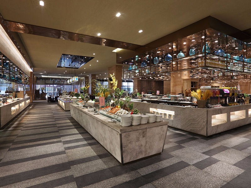 自助烧烤店装修效果图_自助餐厅装修中自助餐台的设计原理_装修自助设计