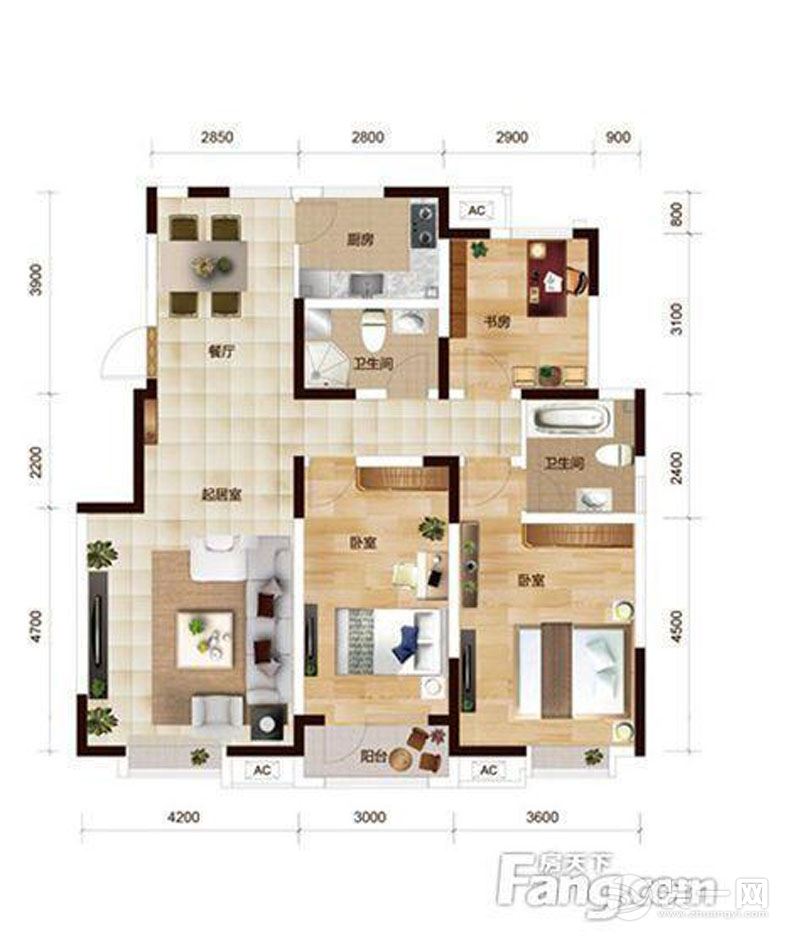 三室两厅两卫户型图装修预算_三室两厅两卫好户型图_三室两厅两卫装修效果图真图