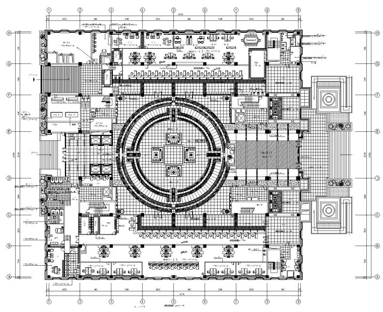 某银行办公大楼内部装修施工竣工图（附效果图）