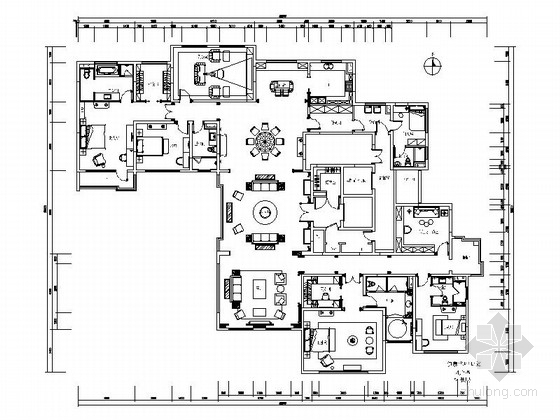 [内蒙]整套豪华现代风格别墅室内装修施工图