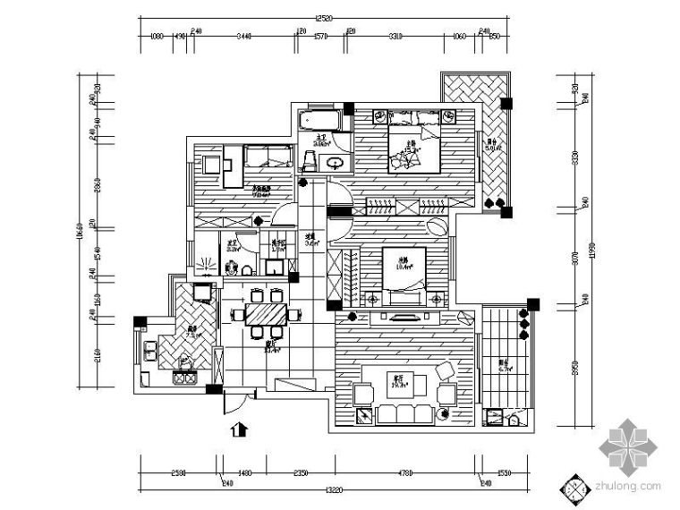 124㎡现代三居装修图（含效果）
