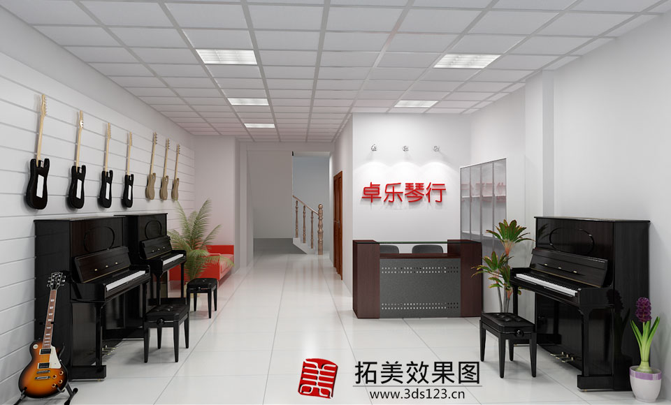 古玩店装修效果图片_开琴行装修效果图_琴行装修效果图
