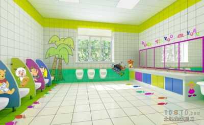 幼儿园卫生间小便斗挡板尺寸装修效果图 托管中心男生洗手间设计图片