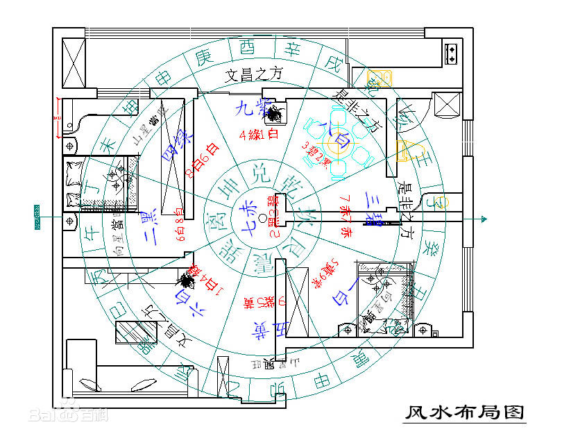 坐北向南风水布局图图片