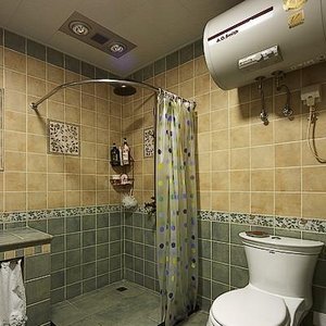 卫生间防水浴帘装修效果图