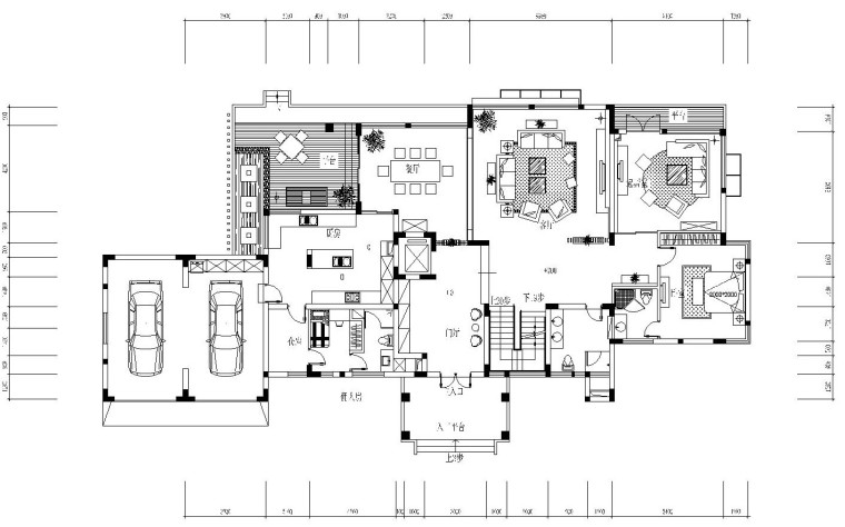 1200㎡大型豪宅内部装修全套施工图设计（附高清效果图）