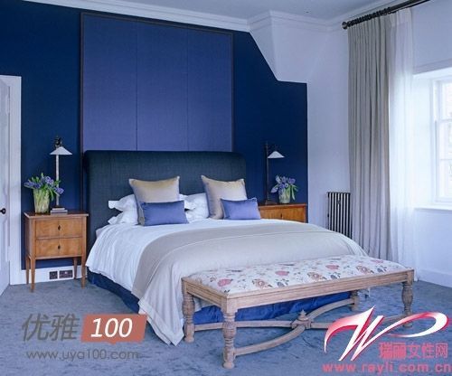 女生卧室装修效果图蓝色_女生卧室装修效果图_房间装修图片卧室女生