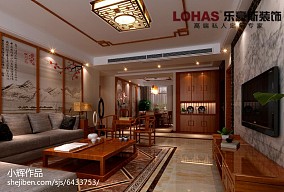 盛邦大都会180㎡三室两厅新中式风格装修效果图_2270886