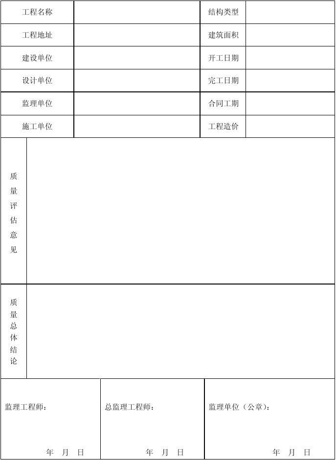 竣工报告_装修 竣工报告_装修竣工质量评估报告