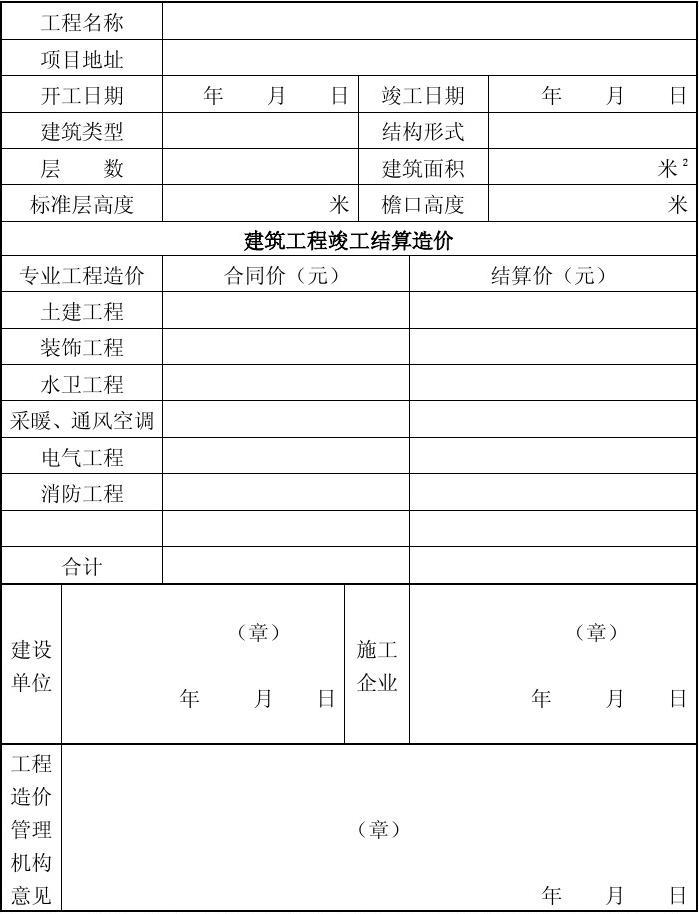 装修工程竣工结算书_竣工工程质量报告_装修结算书