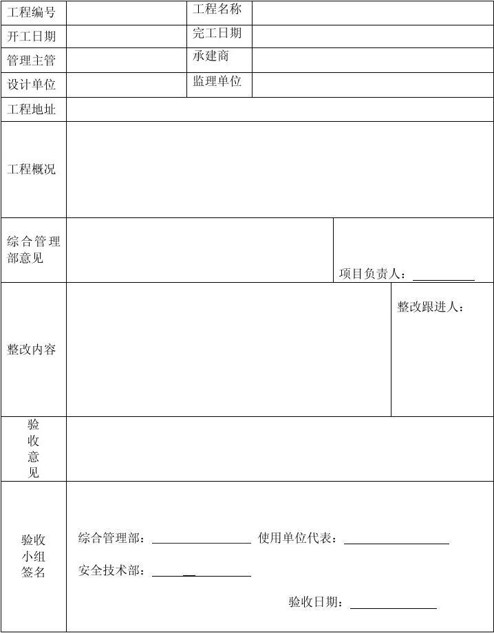 物业装修竣工验收单_验收+报告+竣工_工程项目竣工环保验收申请报告