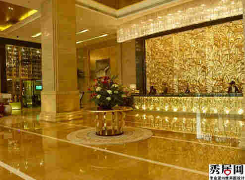 上海中航泊悦搓闯景墙健灯图 奢华五星级酒店传色靛搭配装修图