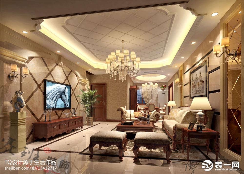 奢华简约客厅装修效果图_客厅装修效果图 简约_简约奢华客厅装修图