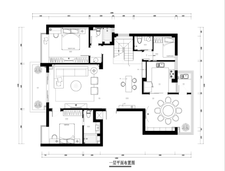 连江复式楼室内装修设计完整施工图及效果图