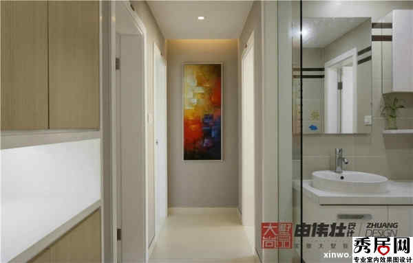 进门位置啄造洗手台玻璃胳型设计图 冀风情玄关位置鞋箍卧室门装修效果图
