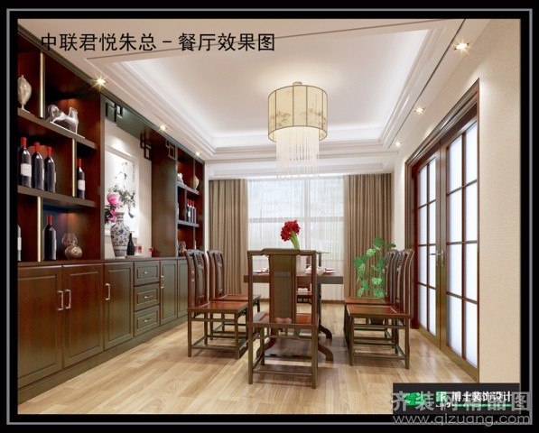 中式联排装修效果图_中式别墅装修效果_中式家装设计效果图 装修效果