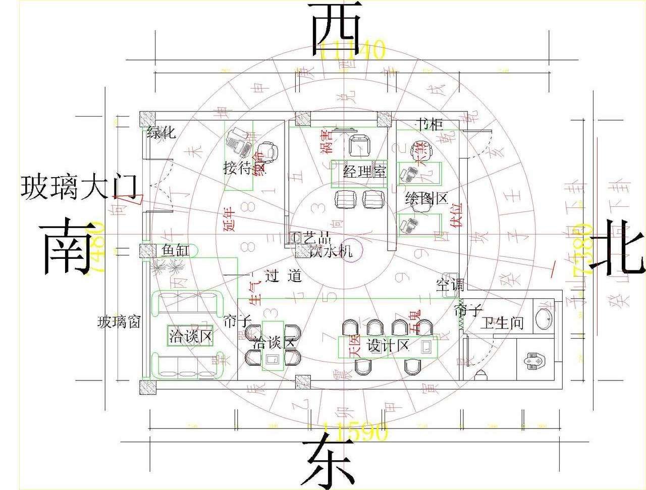 公司风水招财位置图解图片