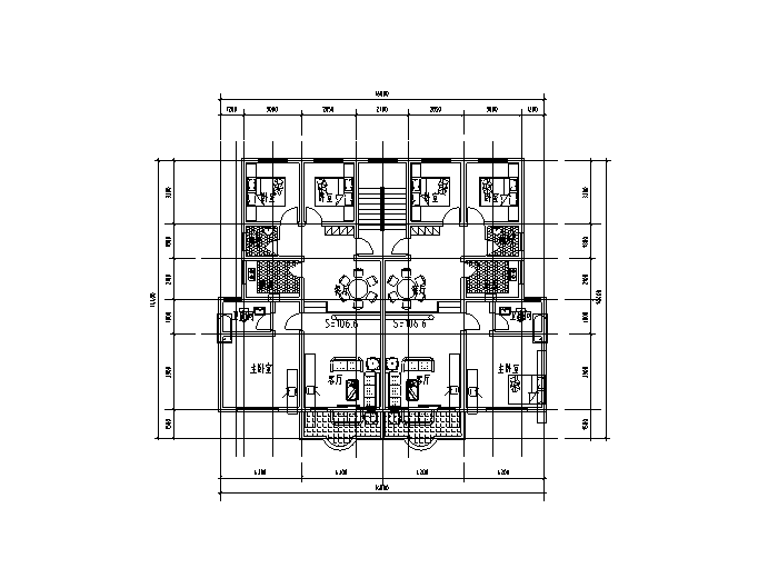 86套小区住宅一梯多户户型平面图（CAD）