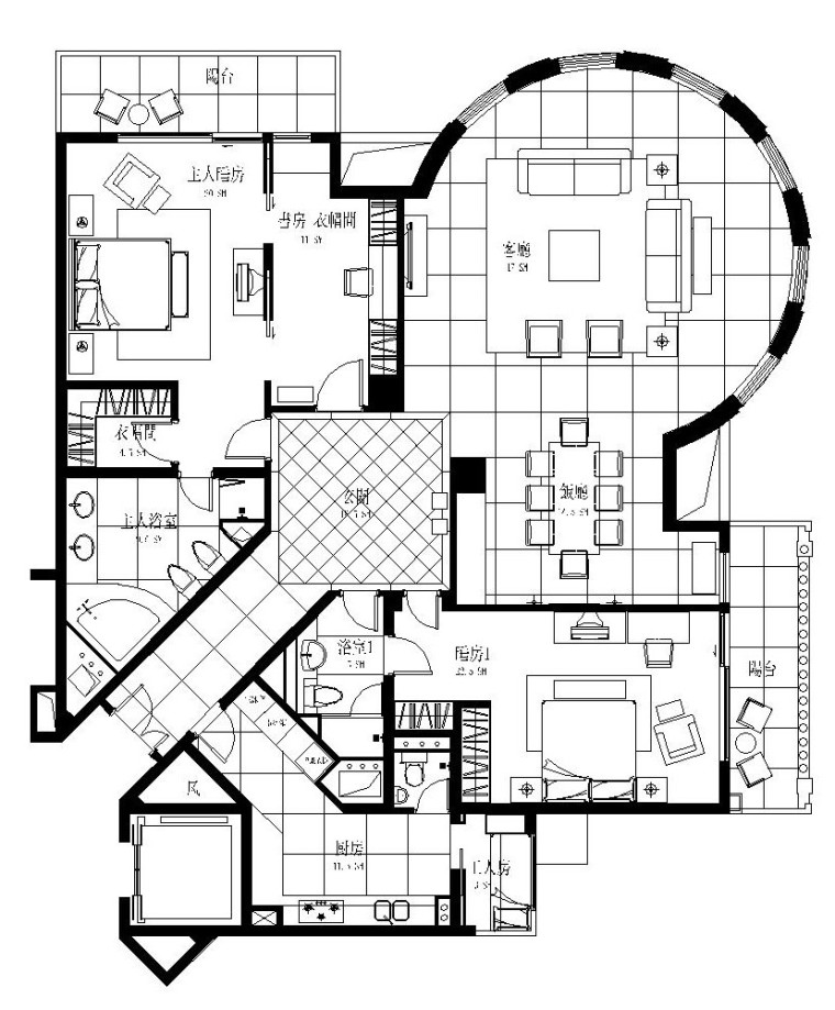 梁志天cad设计作品集_梁志天样板房设计_梁志天装修设计施工图