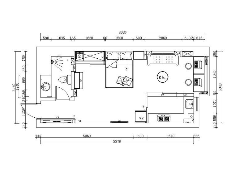 小户型装修户型图_小户型住宅平面图_小户型住宅装修施工图