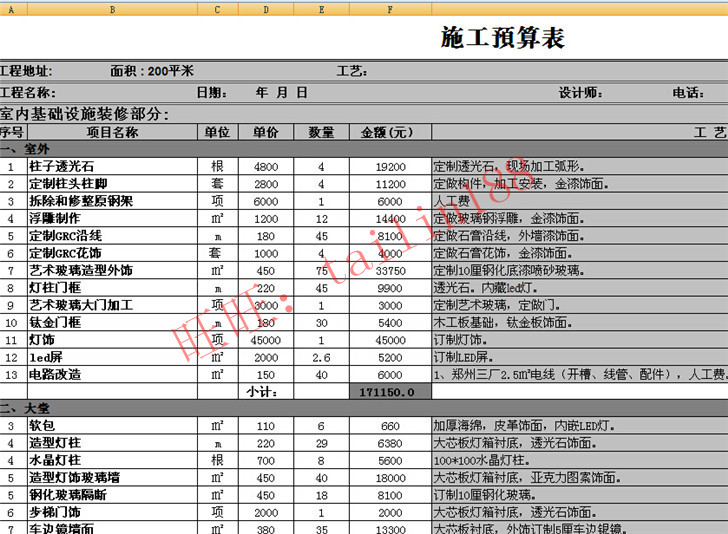 沈阳装修报价预算_装修价格预算_装修水电价格预算