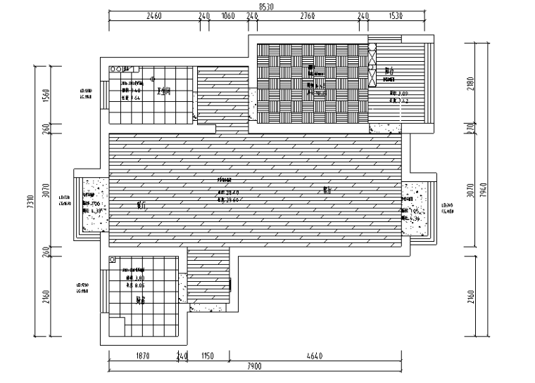 小户型loft混搭风格样板房设计施工图（附效果图）