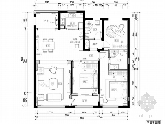 [杭州]140平米欧式风格三室两厅室内装修图（含效果）