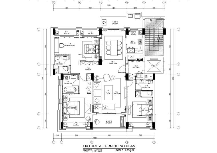 矩阵纵横深圳前海时代130平样板房施工图