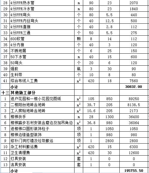 500平别墅装修费用预算_装修水电安装预算_别墅 装修 费用 上海
