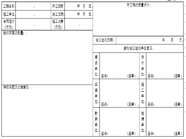 市政工程竣工资料表格全套（171页）