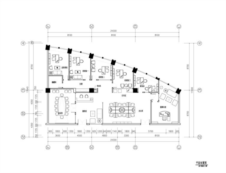 混搭风格办公空间装修施工图及效果图（含112张施工图纸）