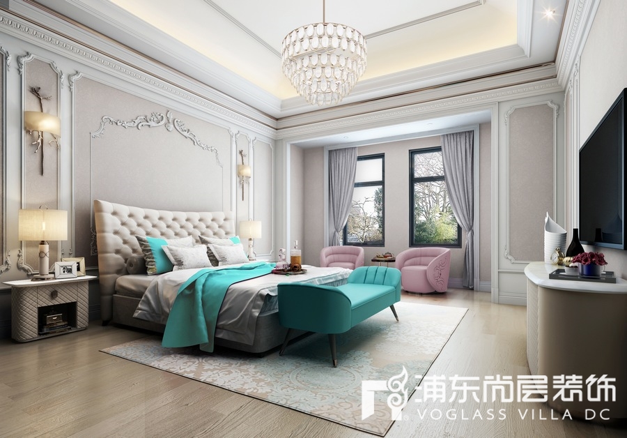 上海尚层别墅装修卧室设计效果图