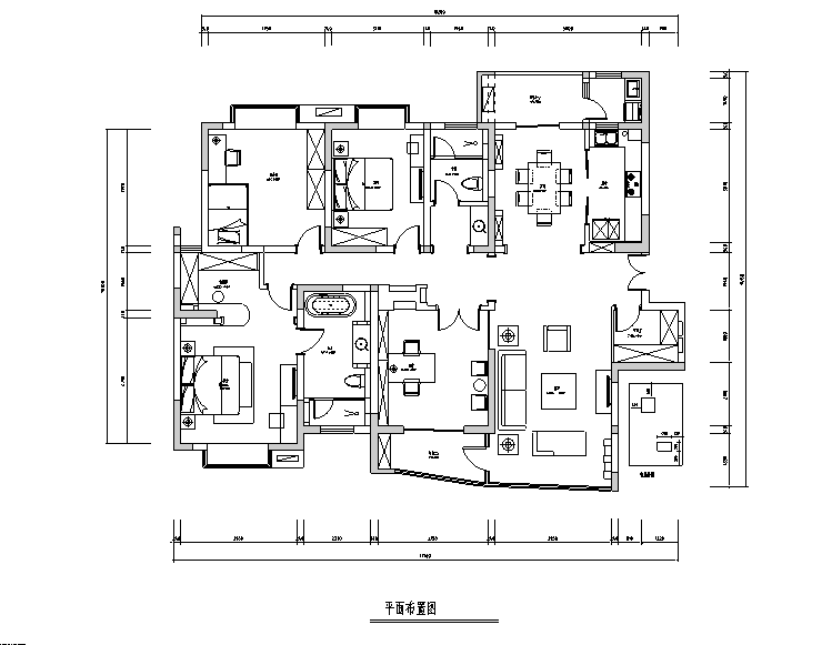 [江苏]欧式田园风160平米平层公寓设计施工图（附效果图）