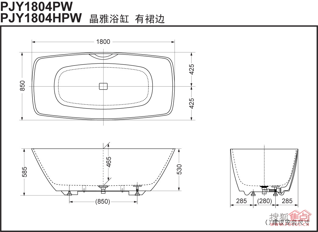 浴缸构造图图片