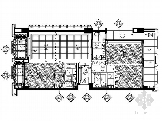[浙江]精装三居室样板房室内设计施工图（含效果）