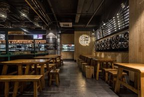 烧烤门面装修效果图 2018烧烤店设计图片 