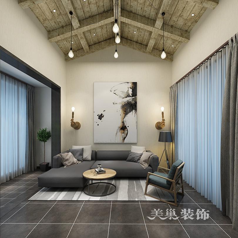 美式餐厅吊顶效果图_美式假梁吊顶装修效果图_小20平房客厅吊顶装修效果