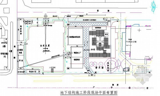 大厦工程施工现场平面布置图（基础、结构、装修）
