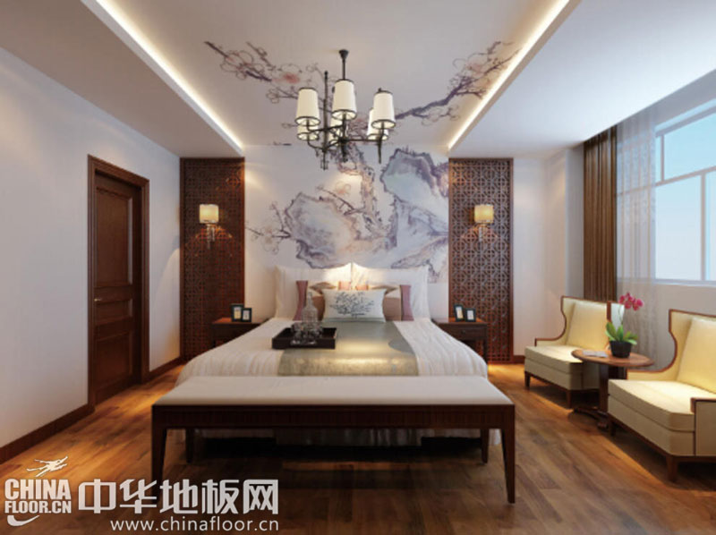 中式别墅客厅装修效果_中式木地板装修效果图_生态木装修效果