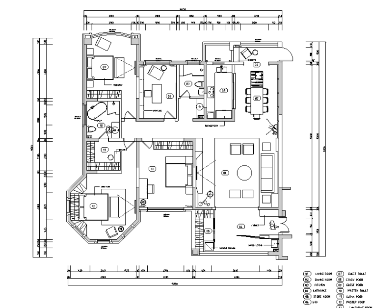 灰蓝畅想|张家港君临新城现代简约风住宅设计施工图（附效果图）