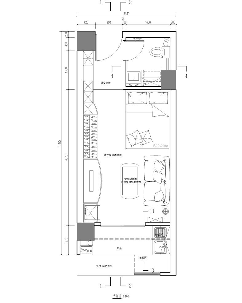 小型服装店装修果图_小型服装店装修效果图_小型公寓装修设计图30