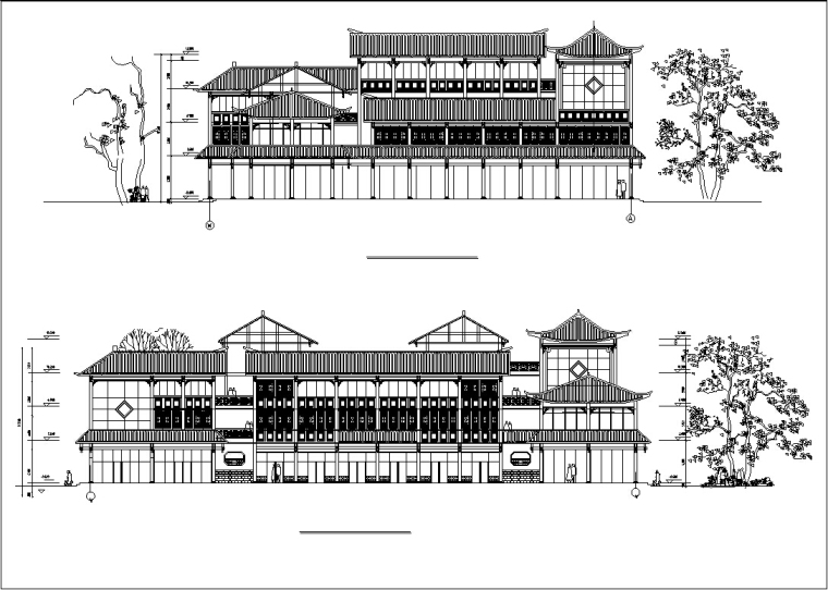 3套中式仿古建筑设计施工图CAD